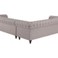 Right Hand Fabric Corner Sofa Beige CHESTERFIELD