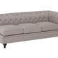 Right Hand Fabric Corner Sofa Beige CHESTERFIELD