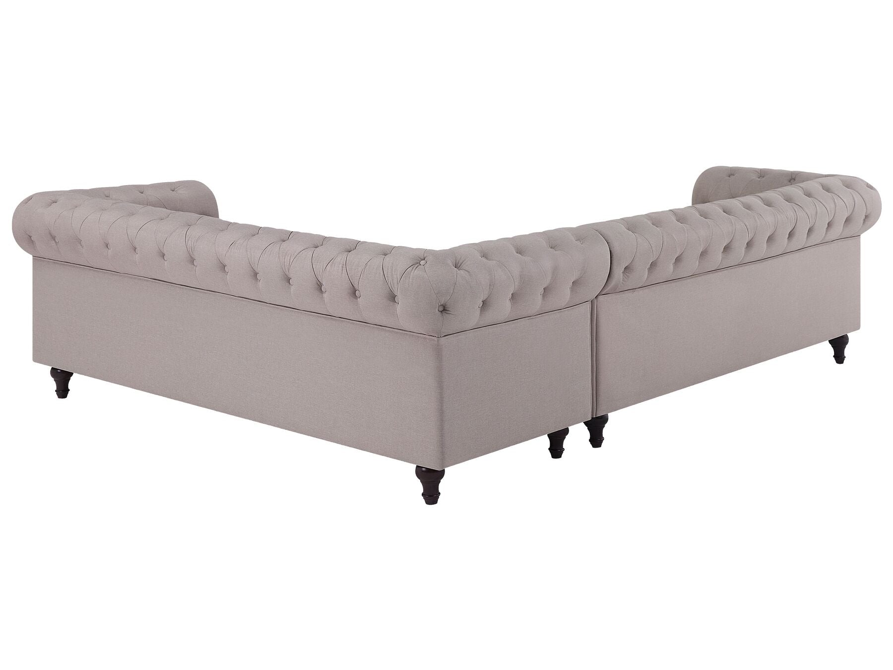 Left Hand Fabric Corner Sofa Beige CHESTERFIELD
