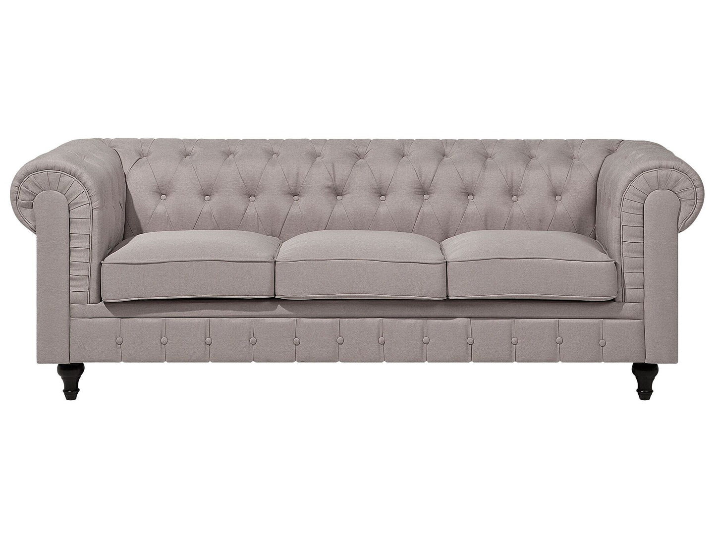 Left Hand Fabric Corner Sofa Beige CHESTERFIELD