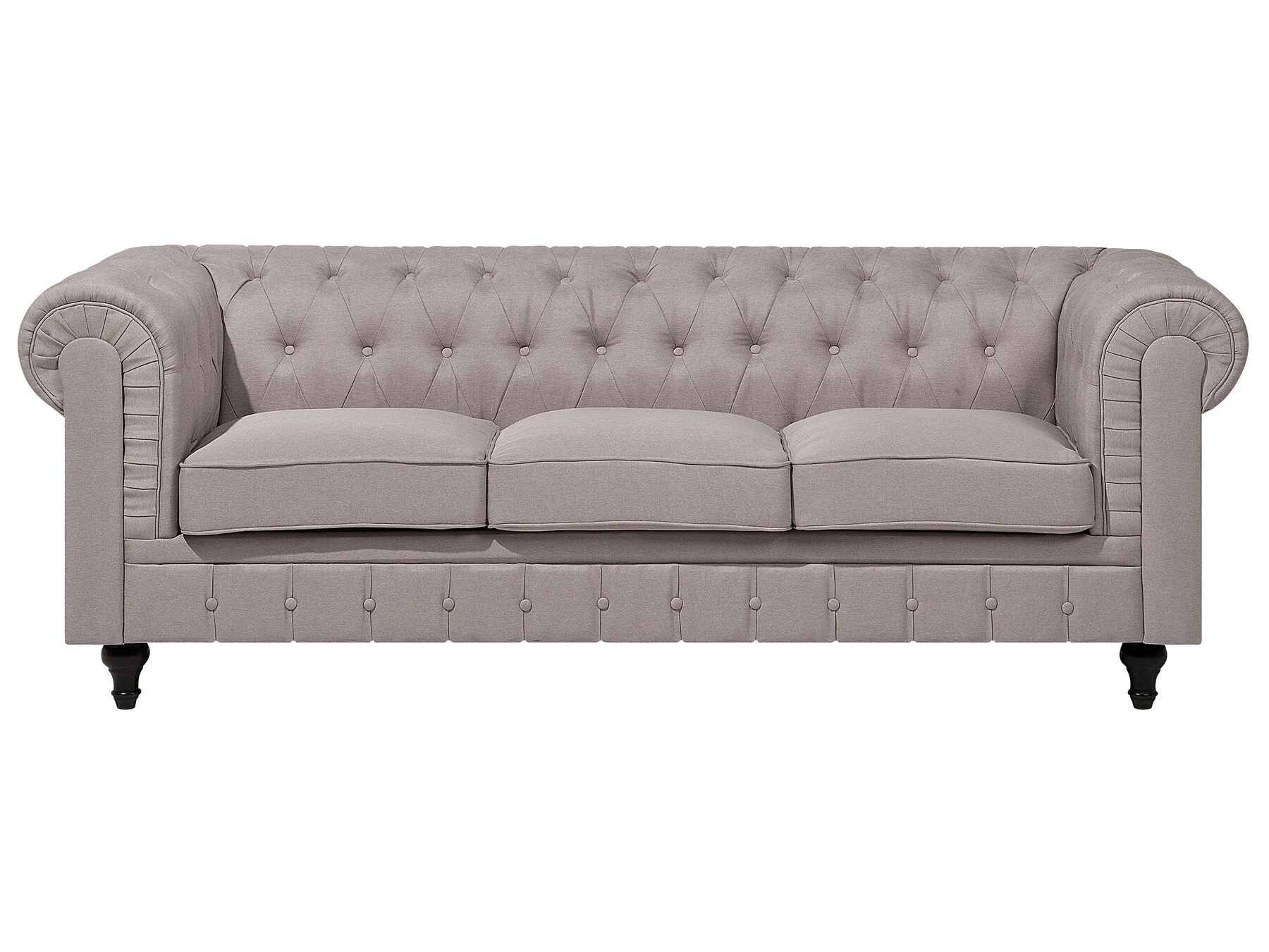 Left Hand Fabric Corner Sofa Beige CHESTERFIELD