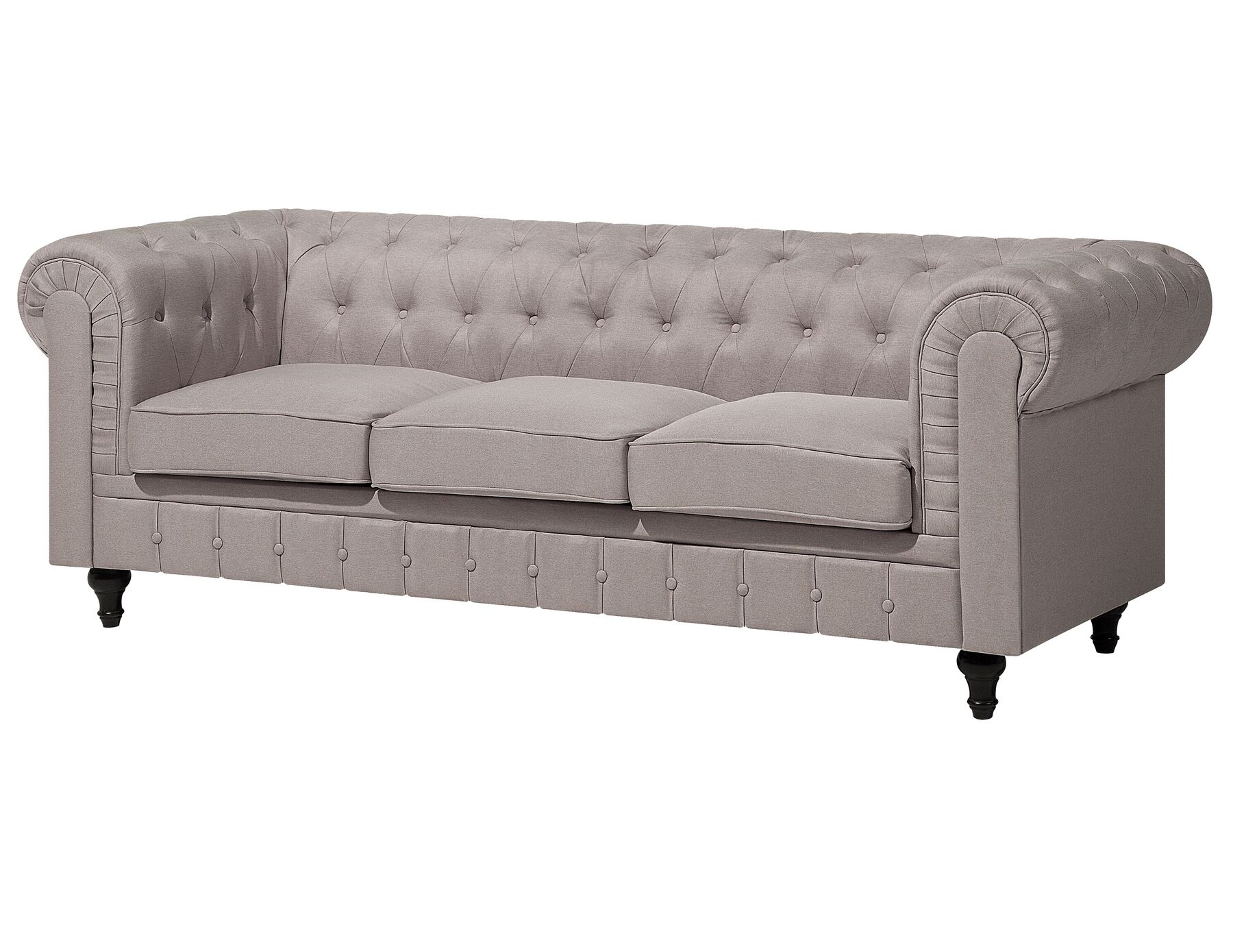 Left Hand Fabric Corner Sofa Beige CHESTERFIELD