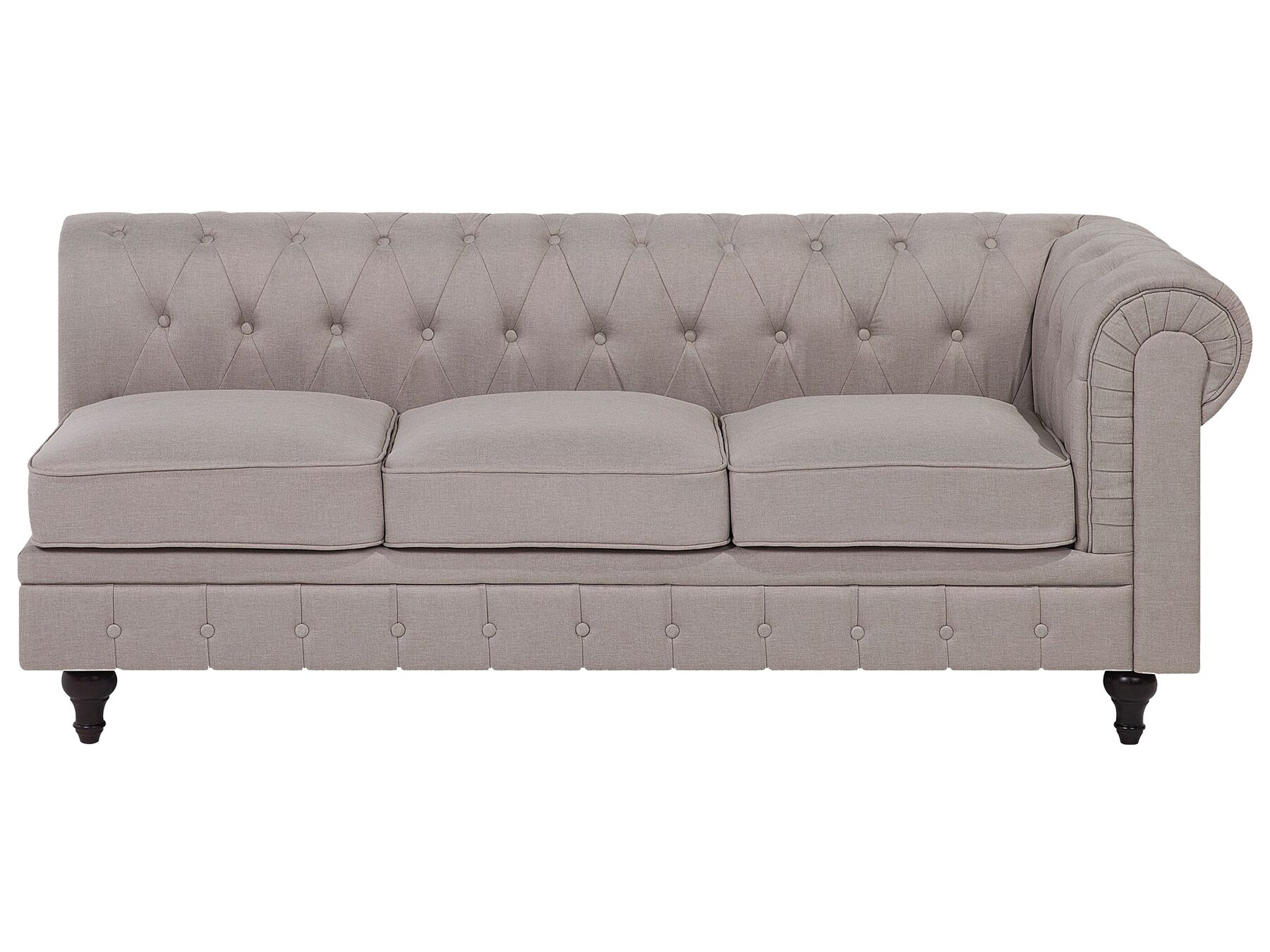 Left Hand Fabric Corner Sofa Beige CHESTERFIELD