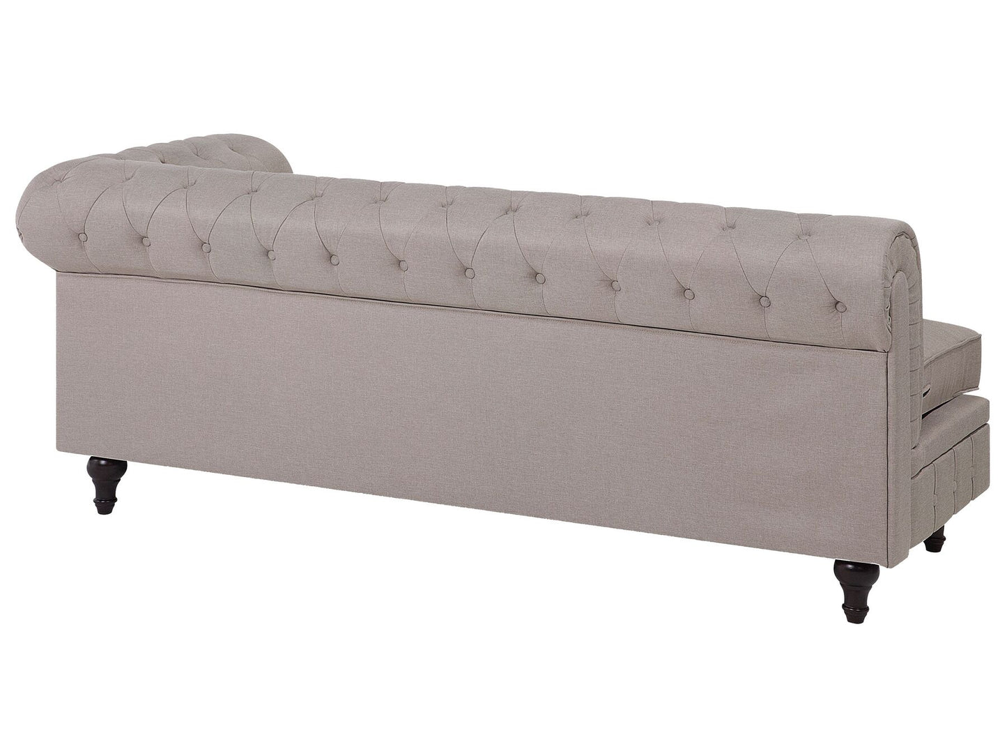 Left Hand Fabric Corner Sofa Beige CHESTERFIELD
