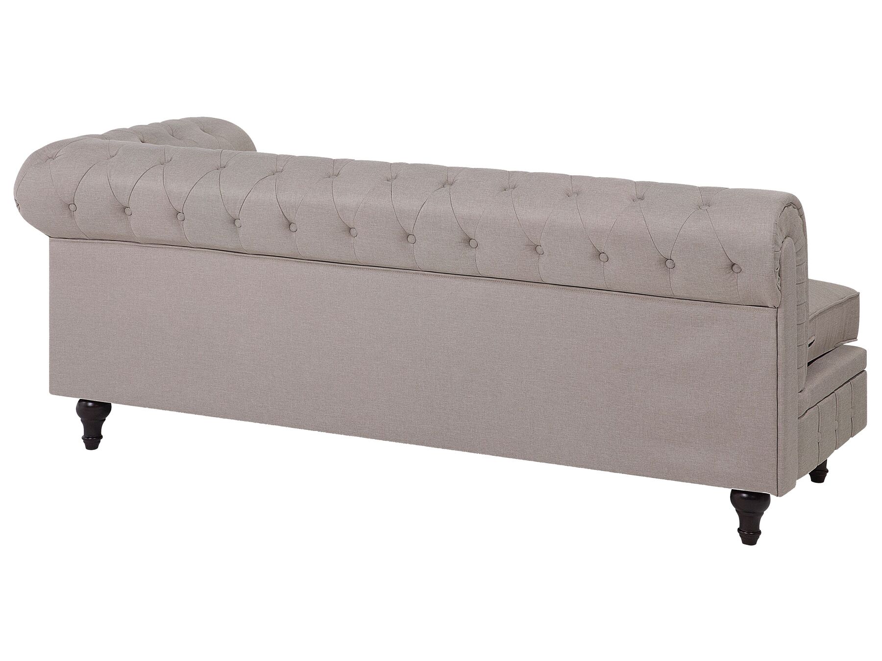 Left Hand Fabric Corner Sofa Beige CHESTERFIELD