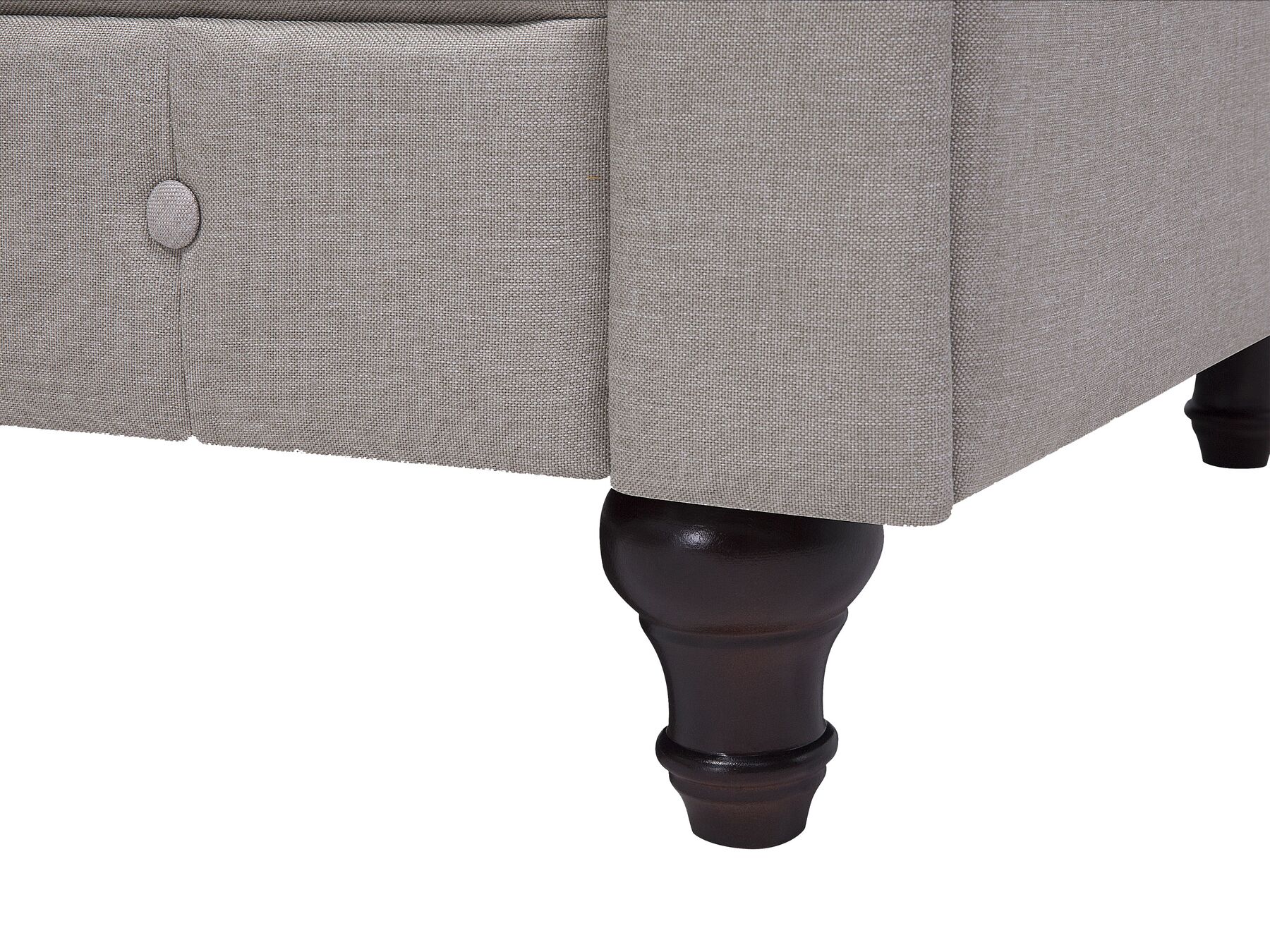 Left Hand Fabric Corner Sofa Beige CHESTERFIELD