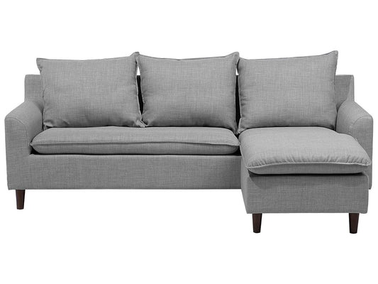 Left Hand Fabric Corner Sofa Light Grey ELVENES