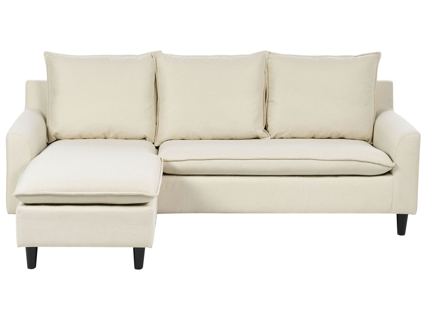 Right Hand Fabric Corner Sofa Light Beige ELVENES