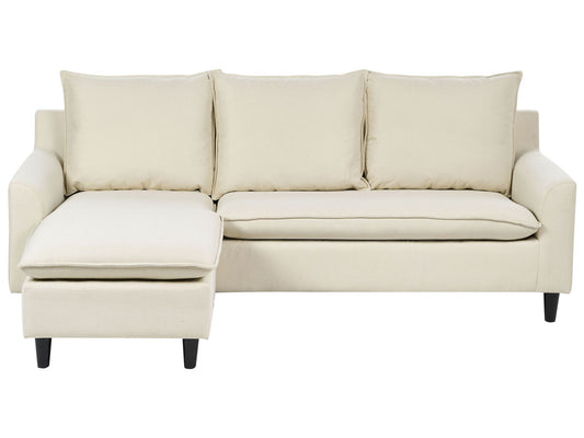 Right Hand Fabric Corner Sofa Light Beige ELVENES