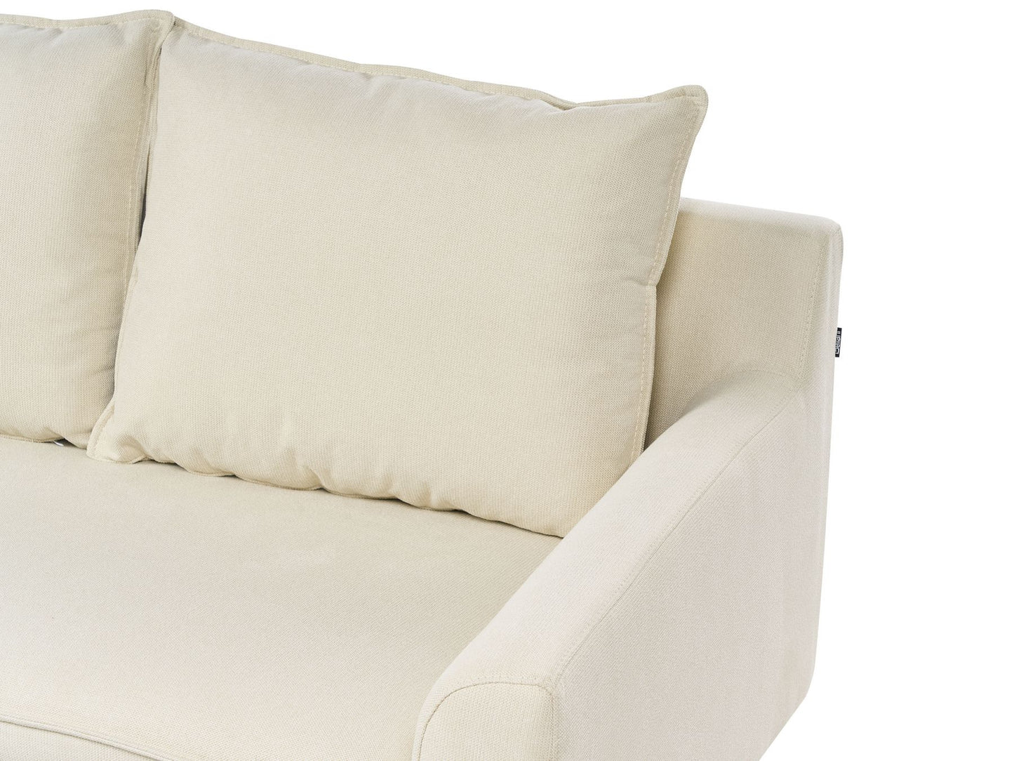 Right Hand Fabric Corner Sofa Light Beige ELVENES