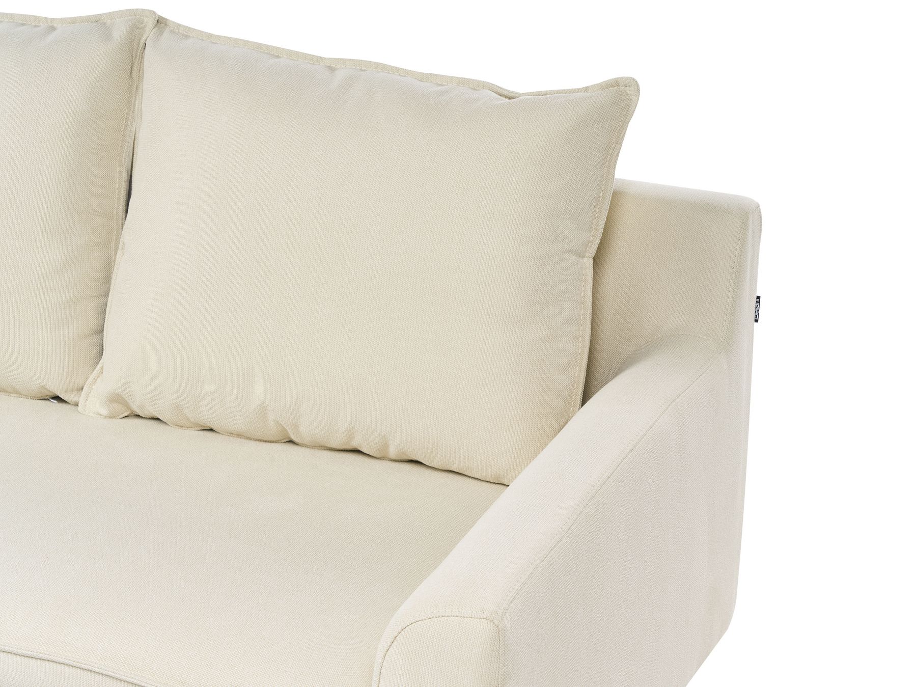 Right Hand Fabric Corner Sofa Light Beige ELVENES