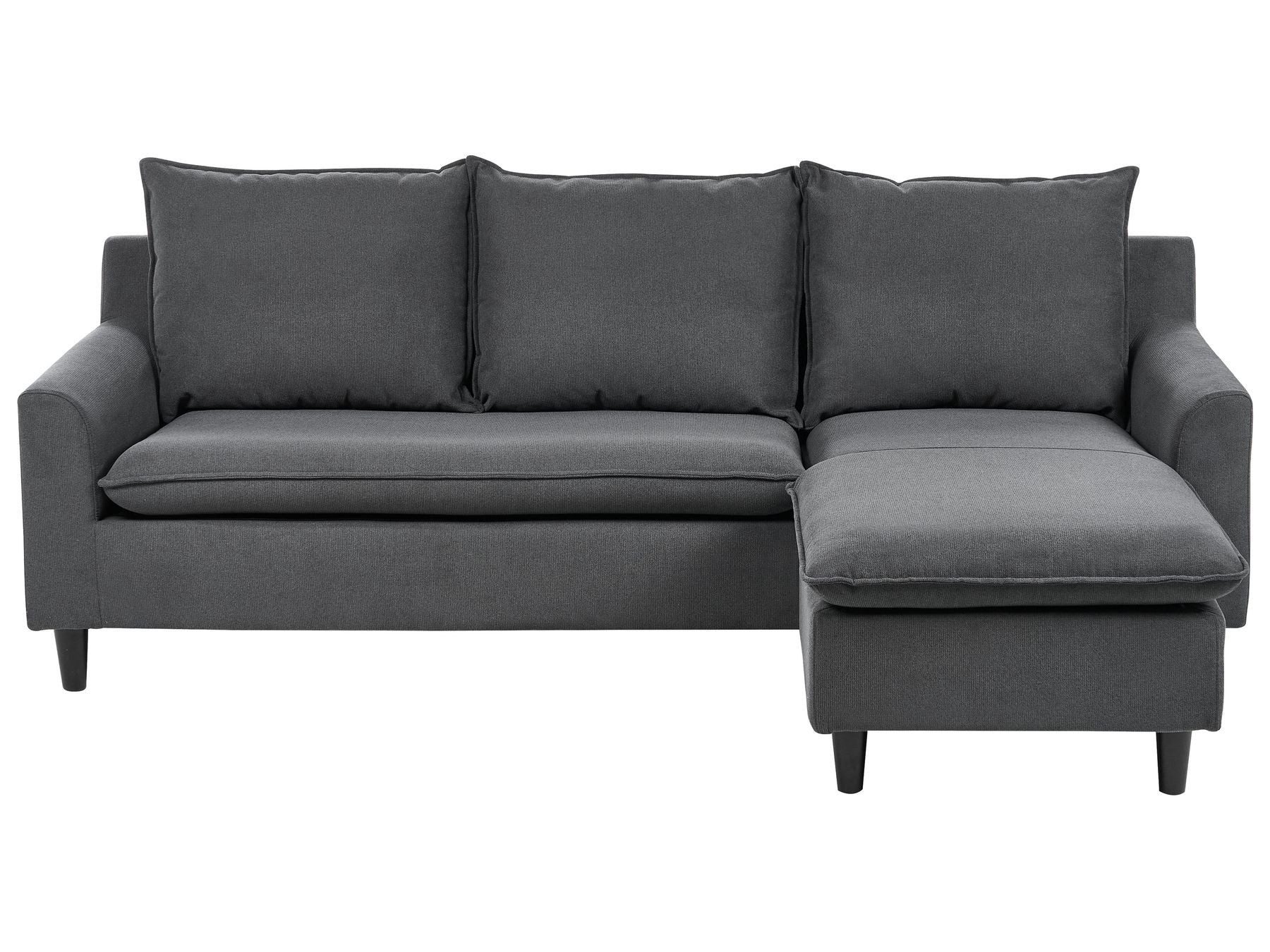 Left Hand Fabric Corner Sofa Dark Grey ELVENES
