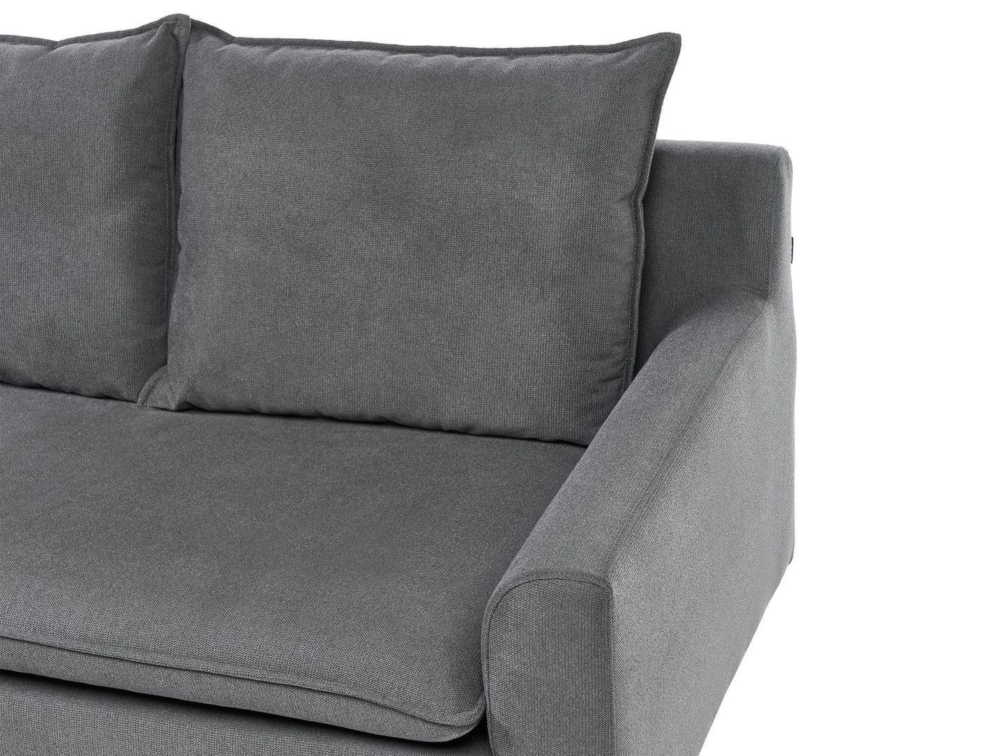Left Hand Fabric Corner Sofa Dark Grey ELVENES