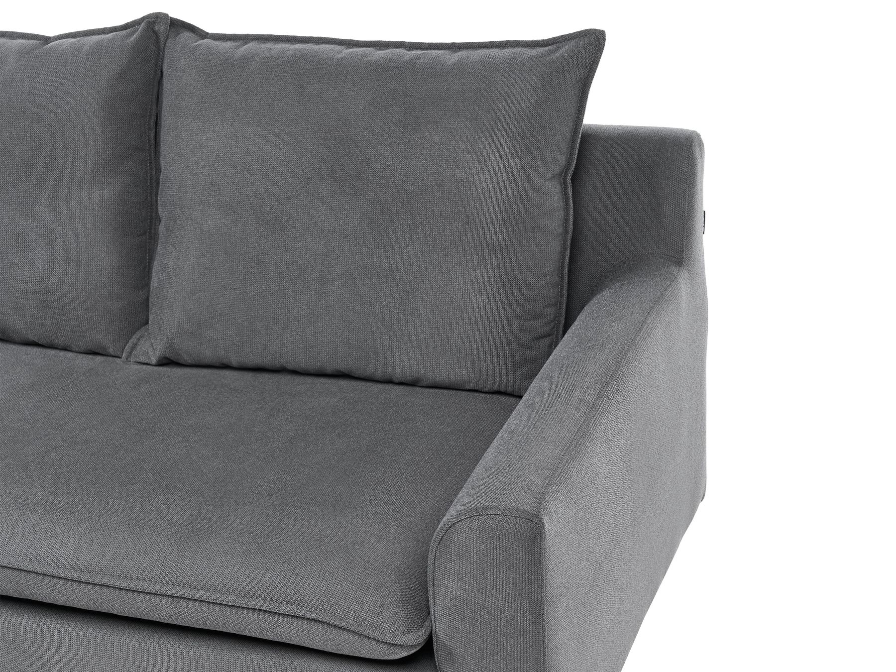 Left Hand Fabric Corner Sofa Dark Grey ELVENES