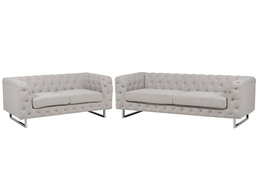 2 Seater Fabric Sofa Beige VISSLAND