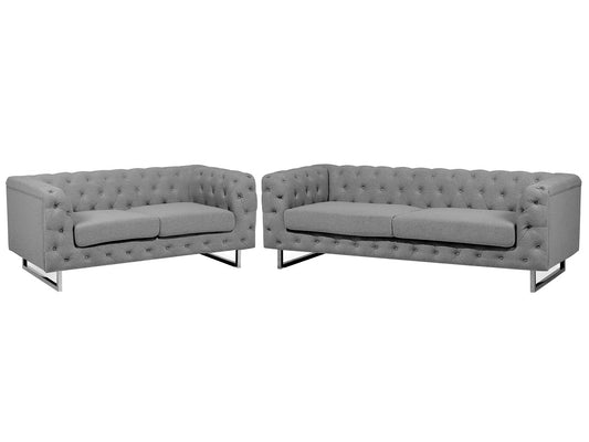 2 Seater Fabric Sofa Grey VISSLAND
