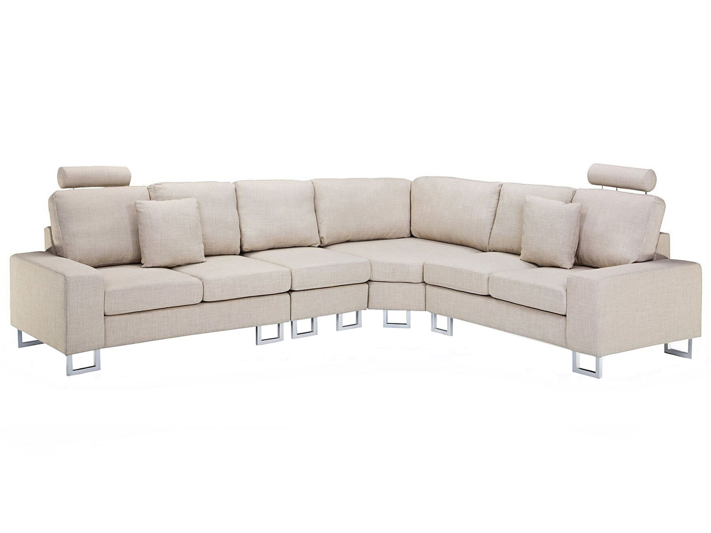 Left Hand Corner Fabric Sofa Beige STOCKHOLM
