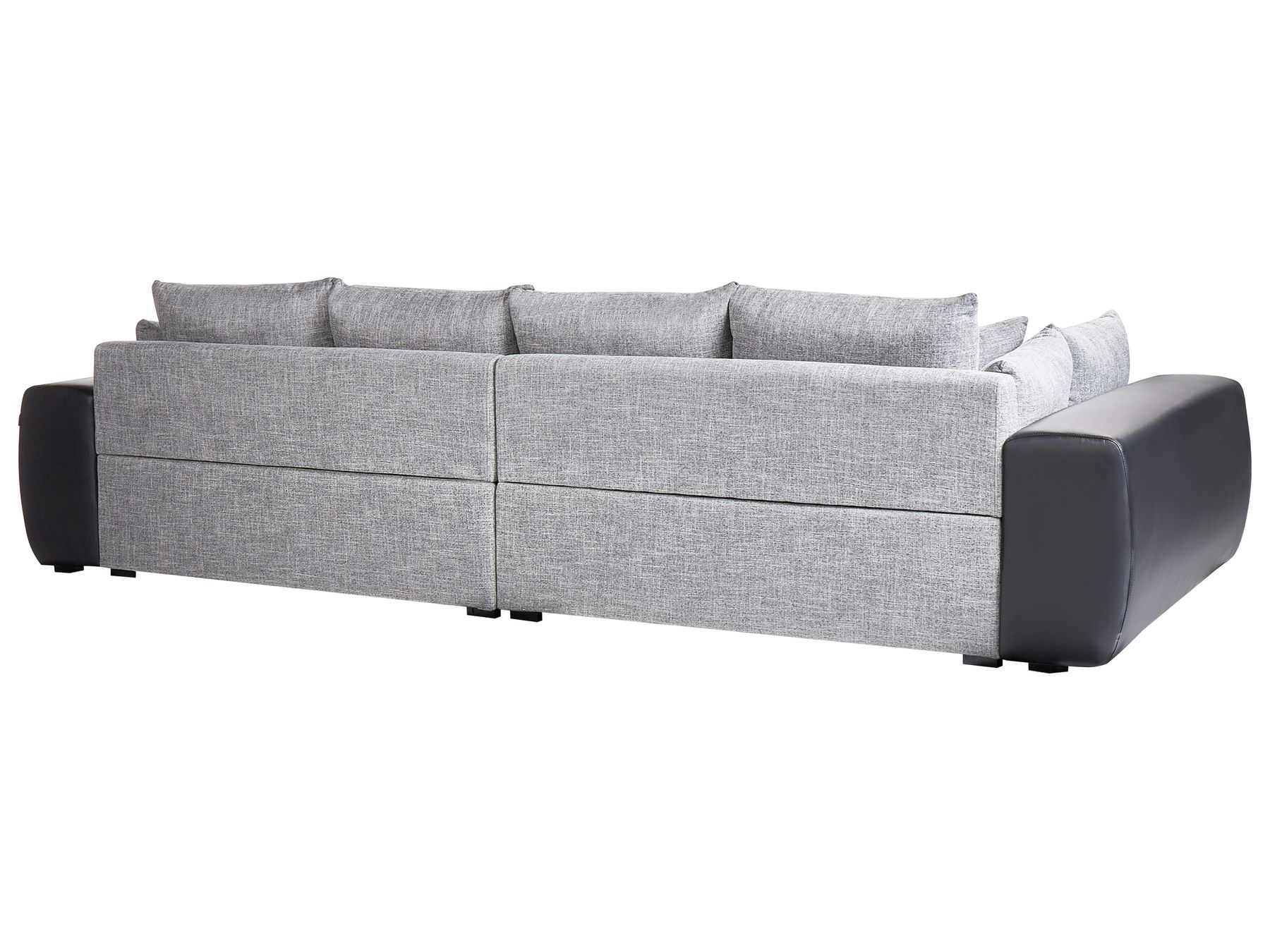 4 Seater Fabric Sofa Grey and Black TORPO