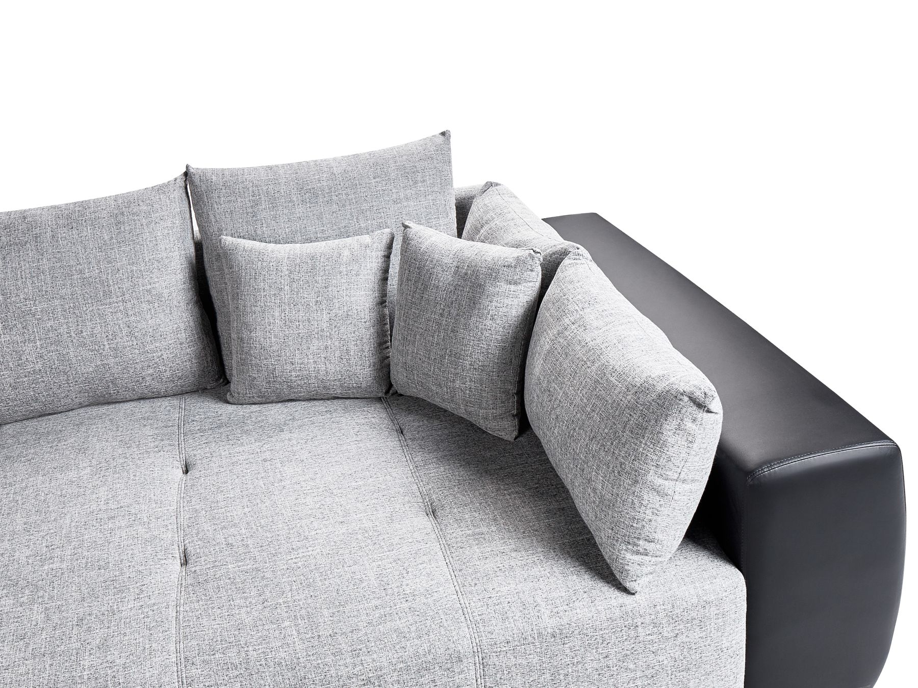 4 Seater Fabric Sofa Grey and Black TORPO