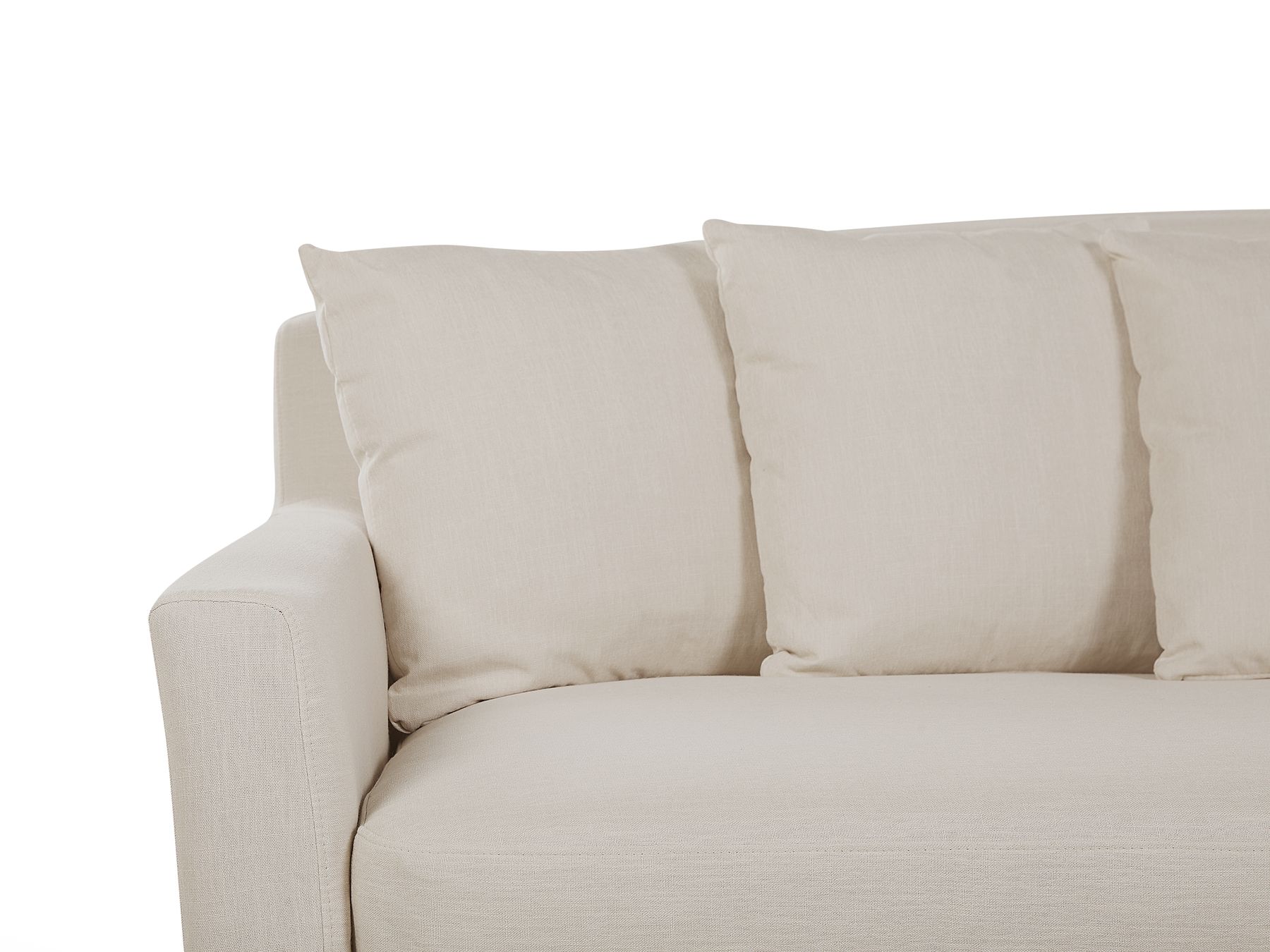 3 Seater Fabric Sofa Beige GILJA