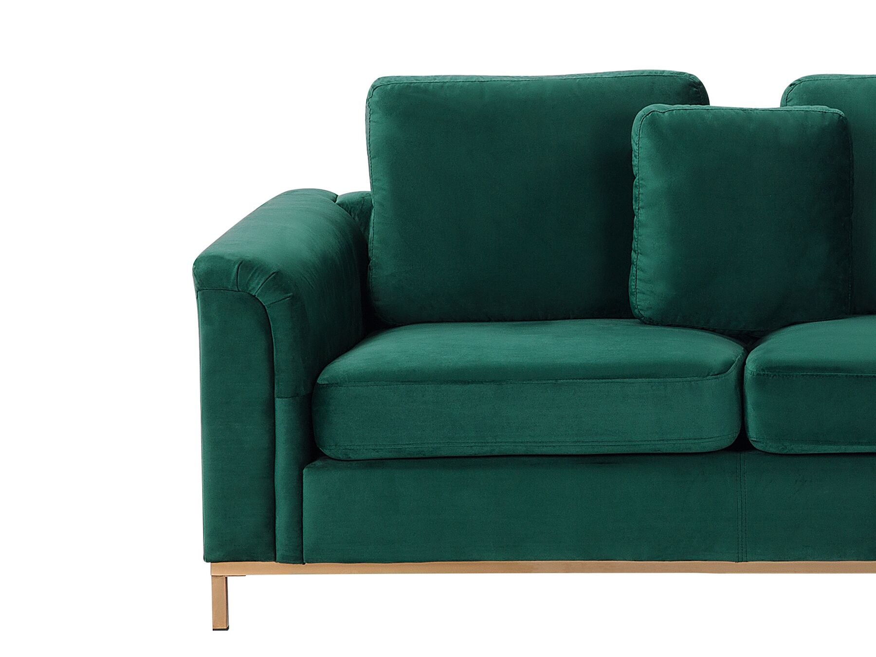 Left Hand Velvet Corner Sofa with Ottoman Emerald Green OSLO