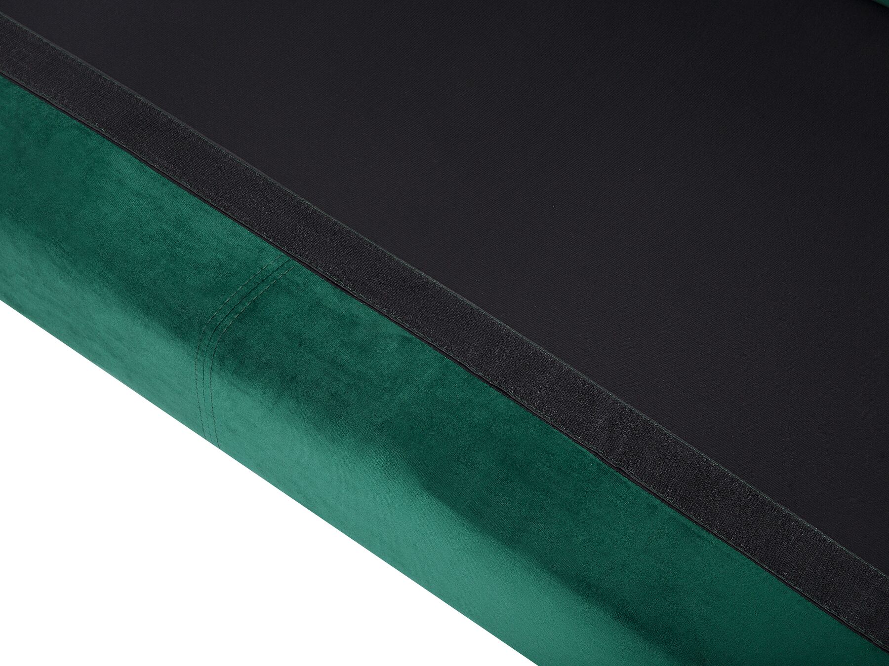 Left Hand Velvet Corner Sofa with Ottoman Emerald Green OSLO