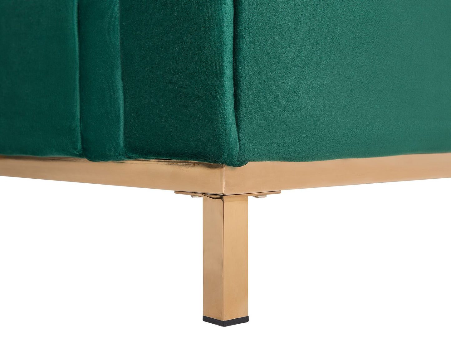Left Hand Velvet Corner Sofa with Ottoman Emerald Green OSLO