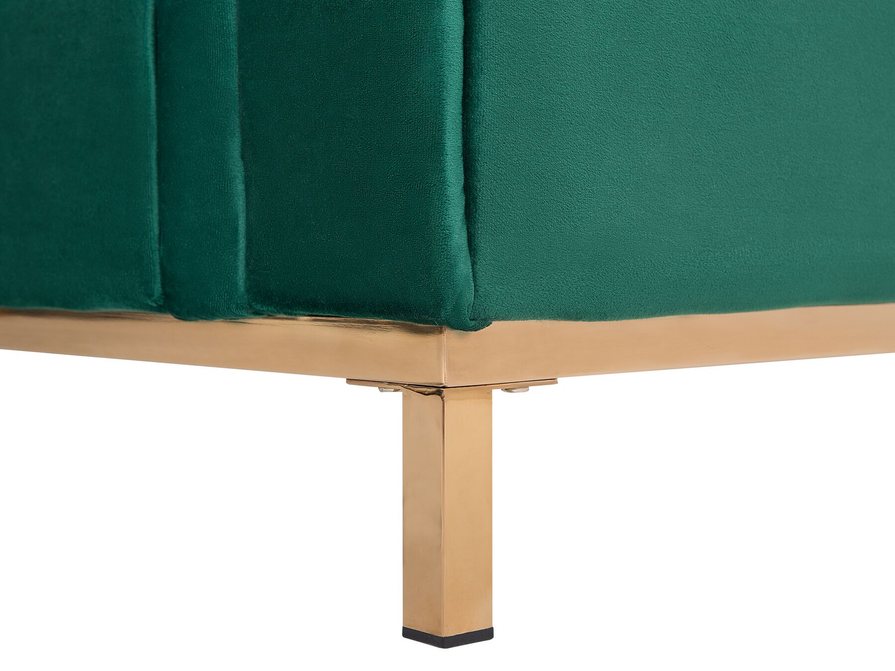 Left Hand Velvet Corner Sofa with Ottoman Emerald Green OSLO