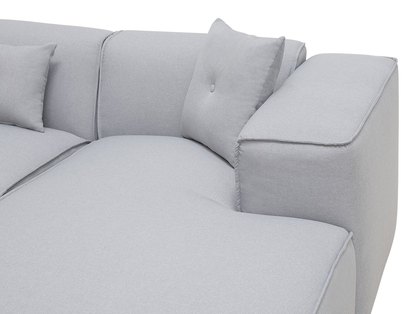 Left Hand Fabric Corner Sofa Light Grey DOLVA