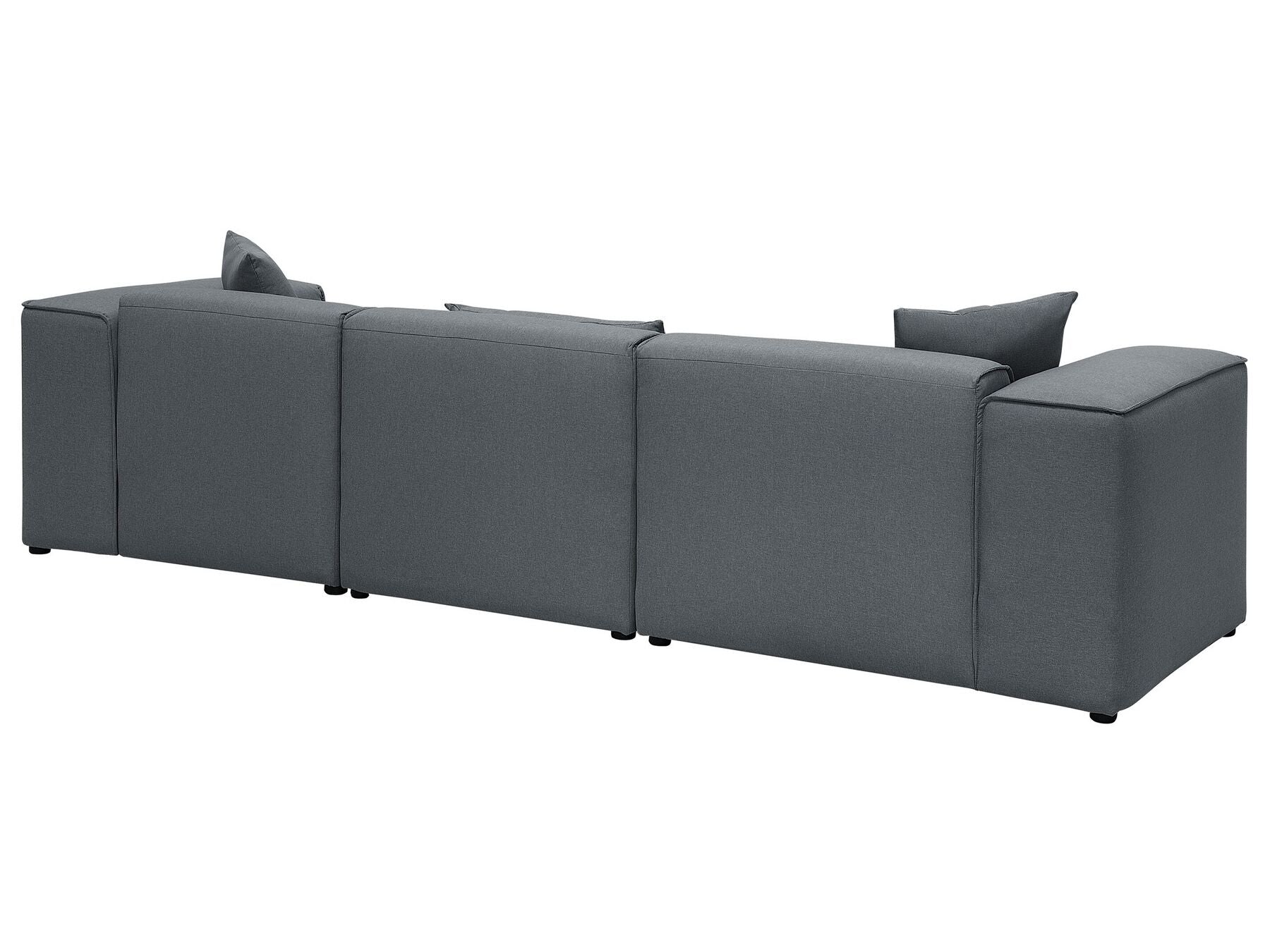 Left Hand Fabric Corner Sofa Dark Grey DOLVA