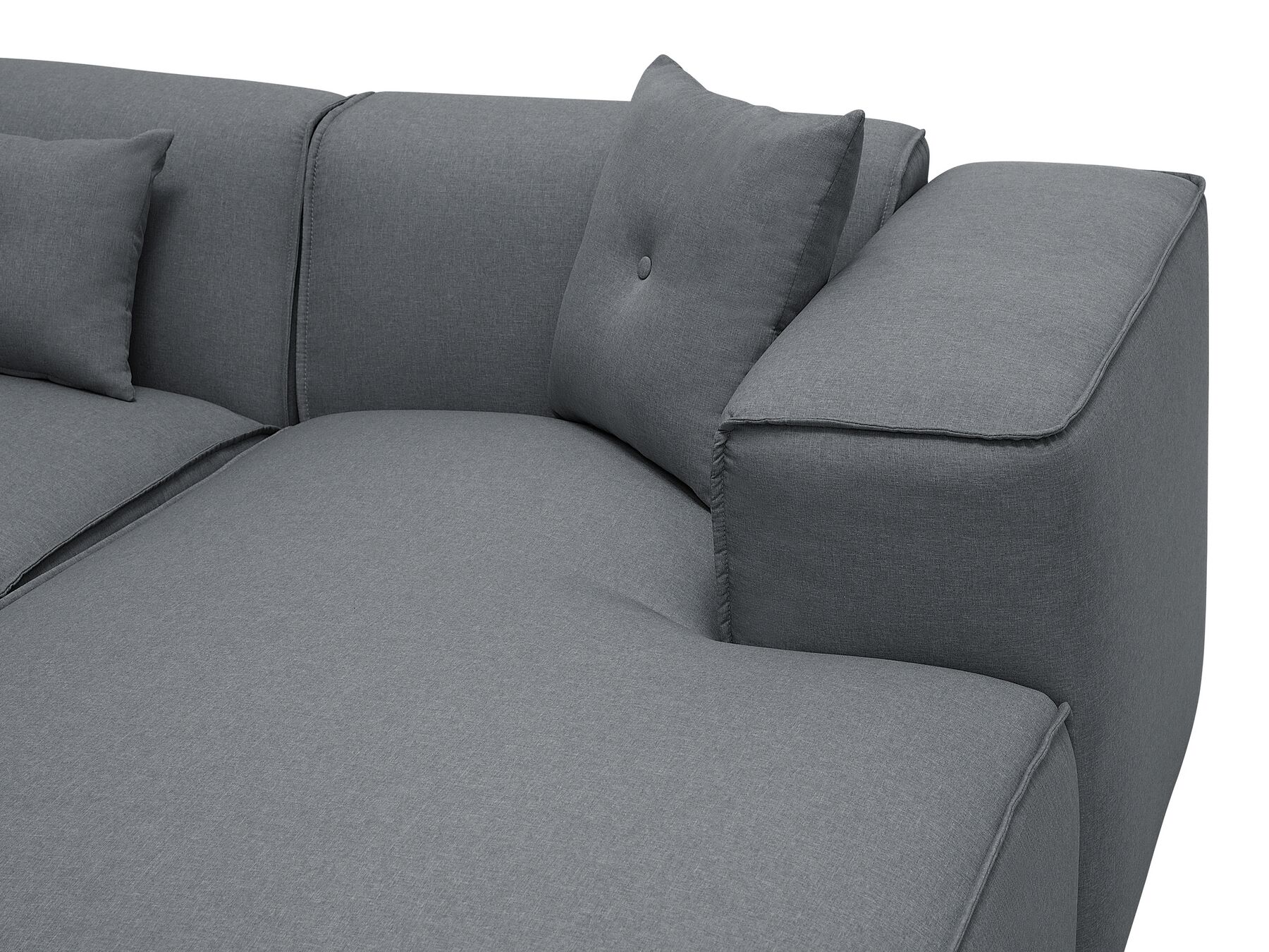 Left Hand Fabric Corner Sofa Dark Grey DOLVA