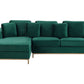 Right Hand Velvet Corner Sofa Emerald Green OSLO