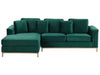 Right Hand Velvet Corner Sofa Emerald Green OSLO