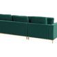 Right Hand Velvet Corner Sofa Emerald Green OSLO