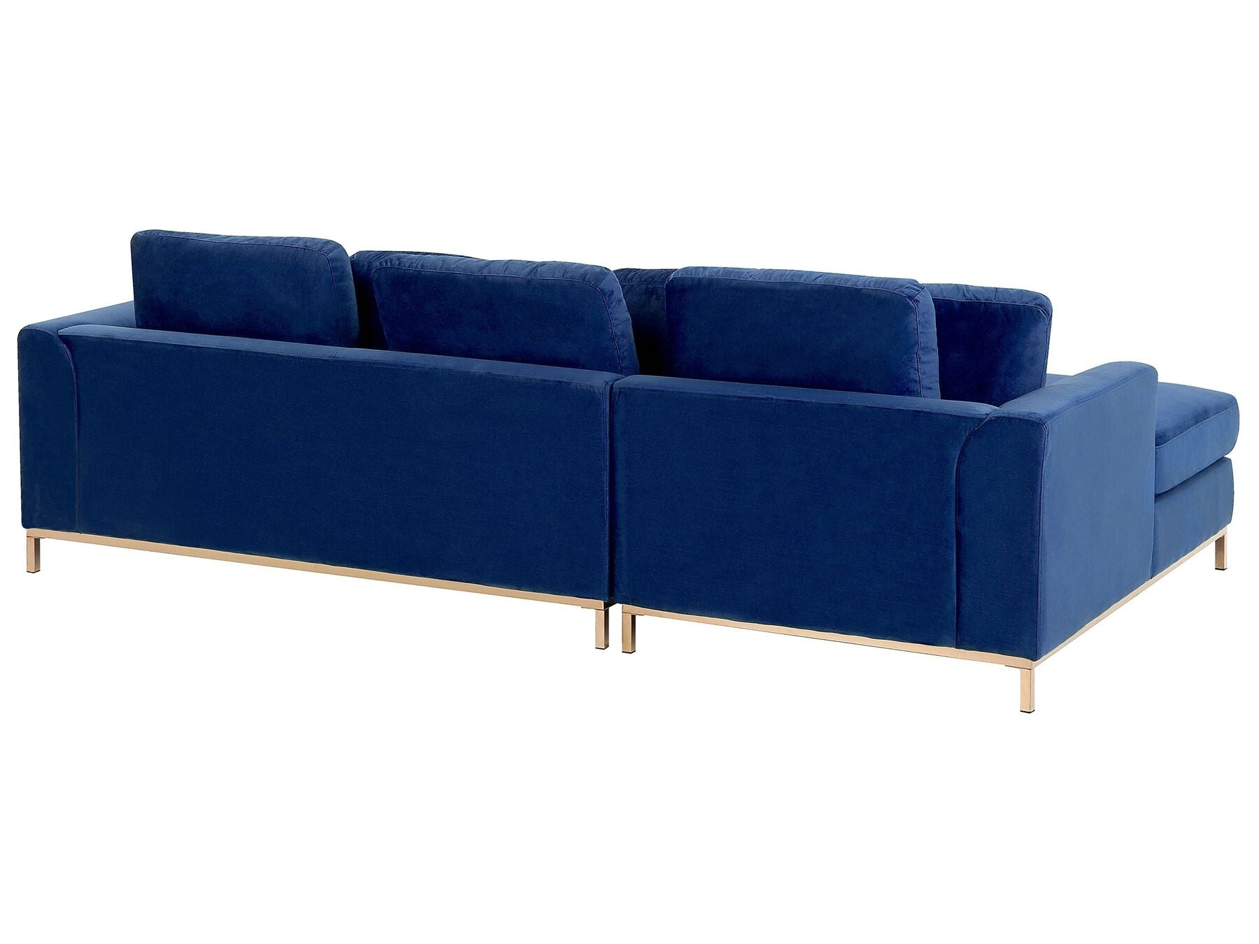 Right Hand Velvet Corner Sofa Navy Blue OSLO