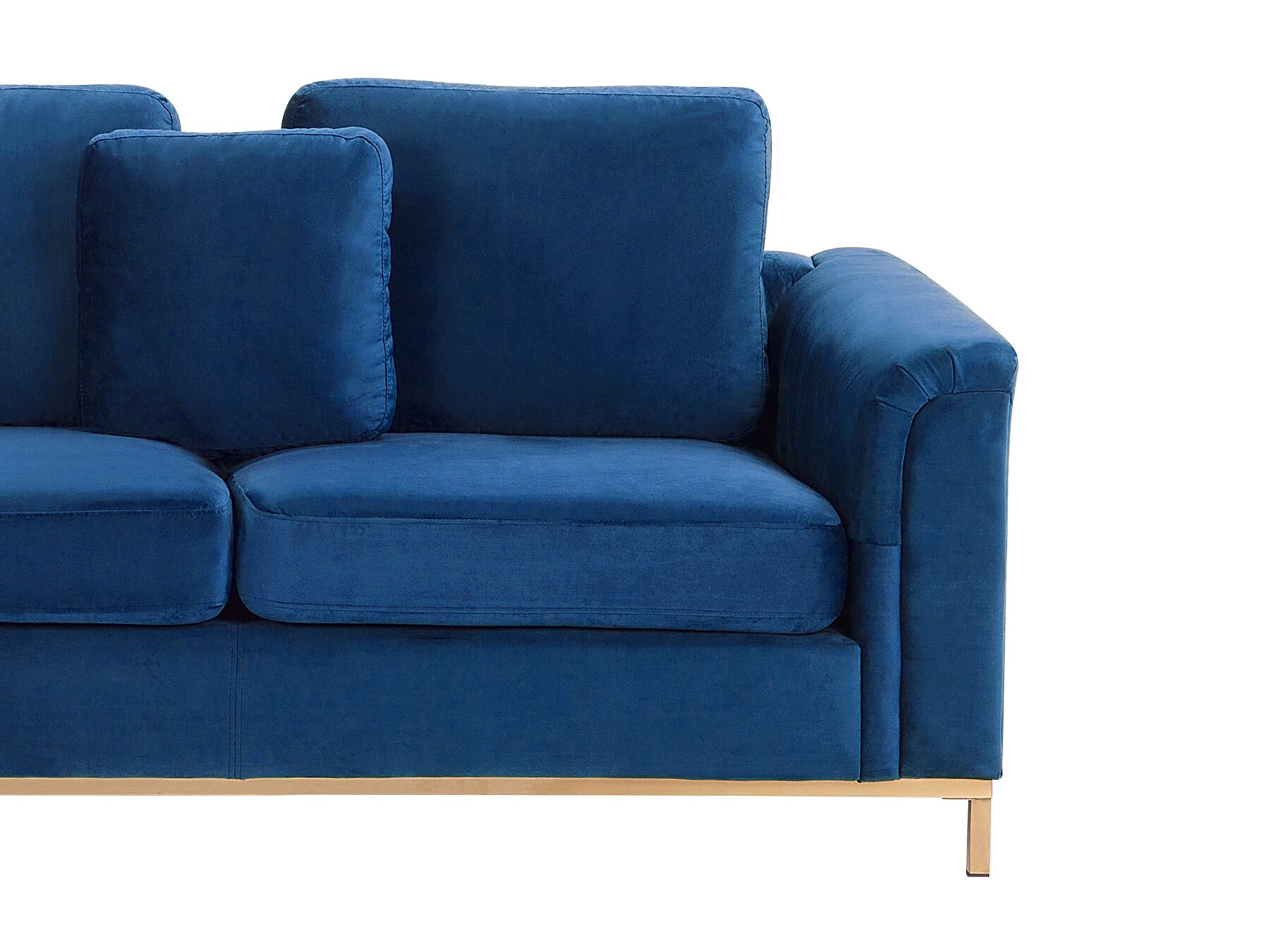 Right Hand Velvet Corner Sofa Navy Blue OSLO