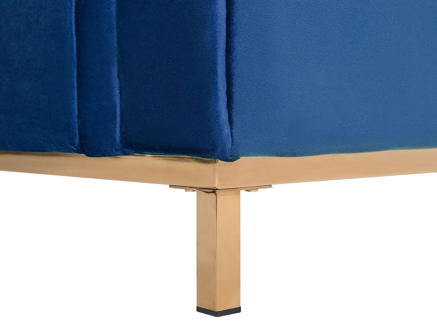 Right Hand Velvet Corner Sofa Navy Blue OSLO