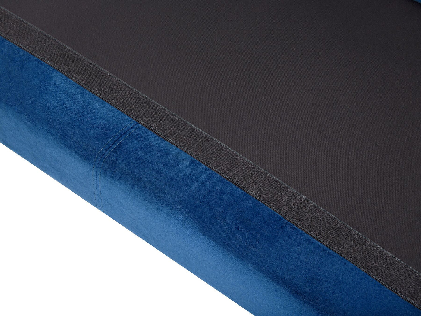Right Hand Velvet Corner Sofa Navy Blue OSLO