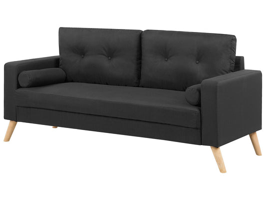 2 Seater Fabric Sofa Black KALMAR