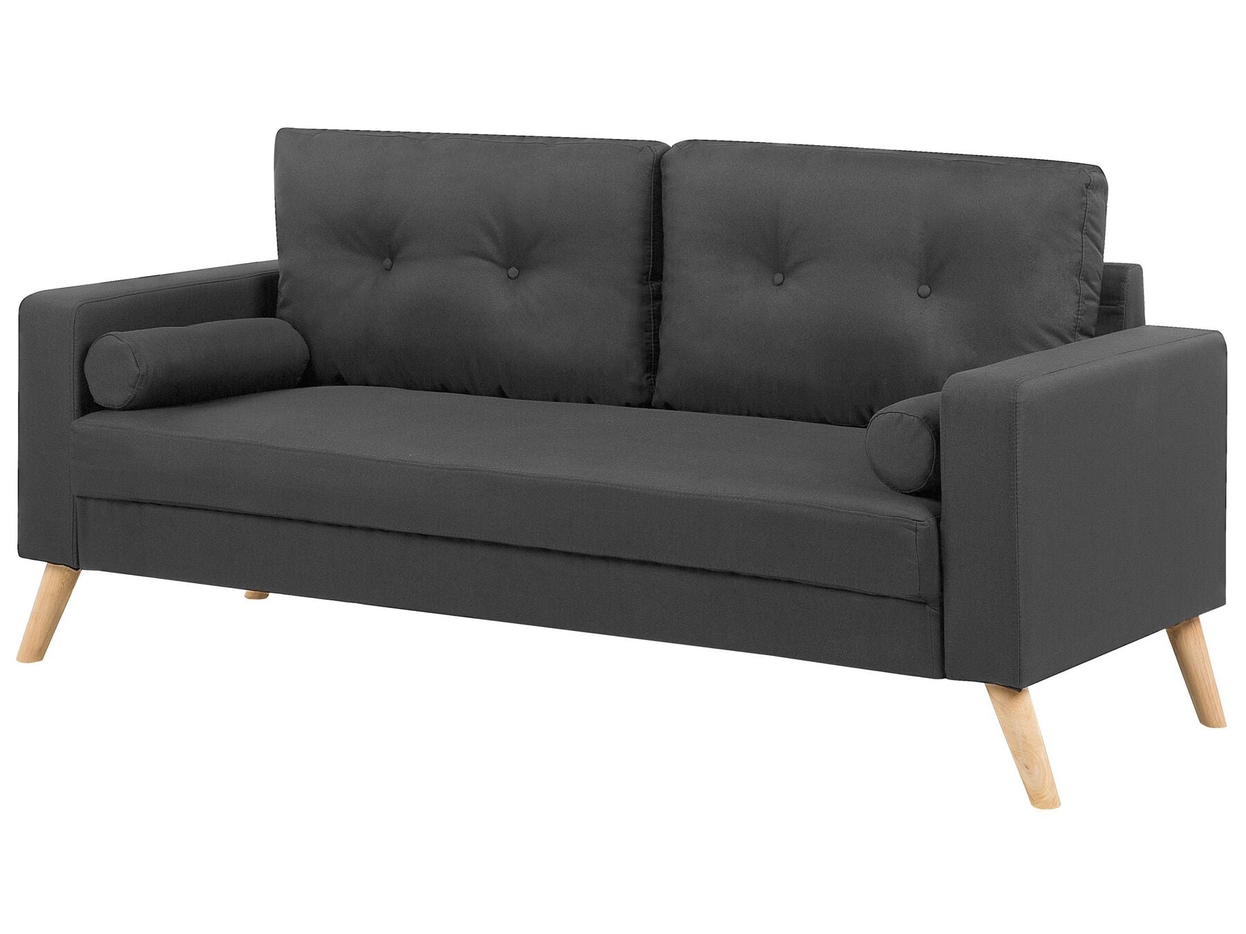 2 Seater Fabric Sofa Dark Grey KALMAR