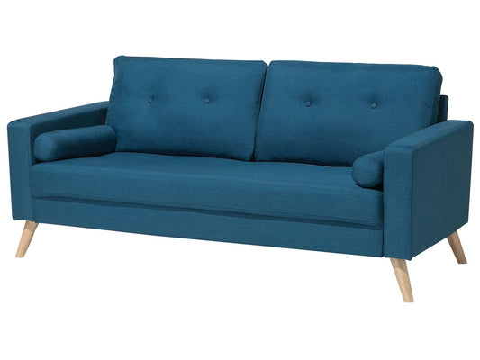 2 Seater Fabric Sofa Blue KALMAR