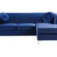 Left Hand Velvet Corner Sofa Navy Blue TIMRA