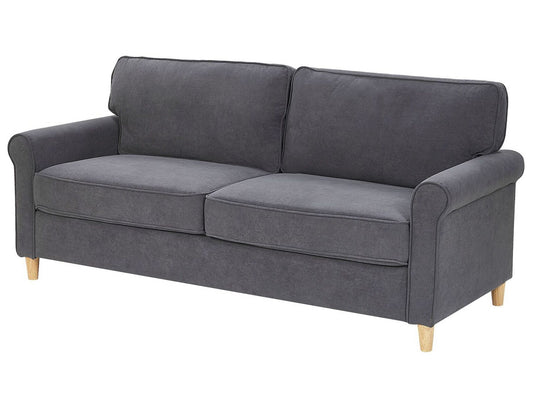 3 Seater Velvet Sofa Grey RONNEBY