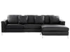 Left Hand Leather Corner Sofa Black OSLO
