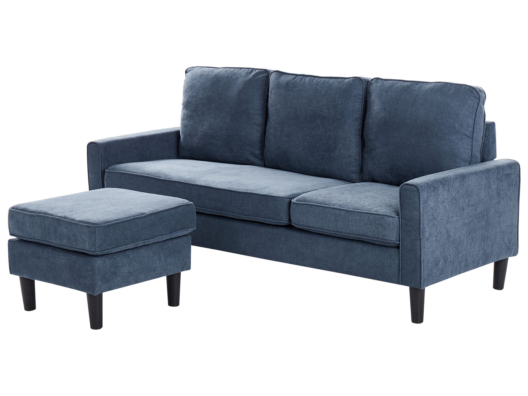 Fabric Sofa with Ottoman Navy Blue AVESTA