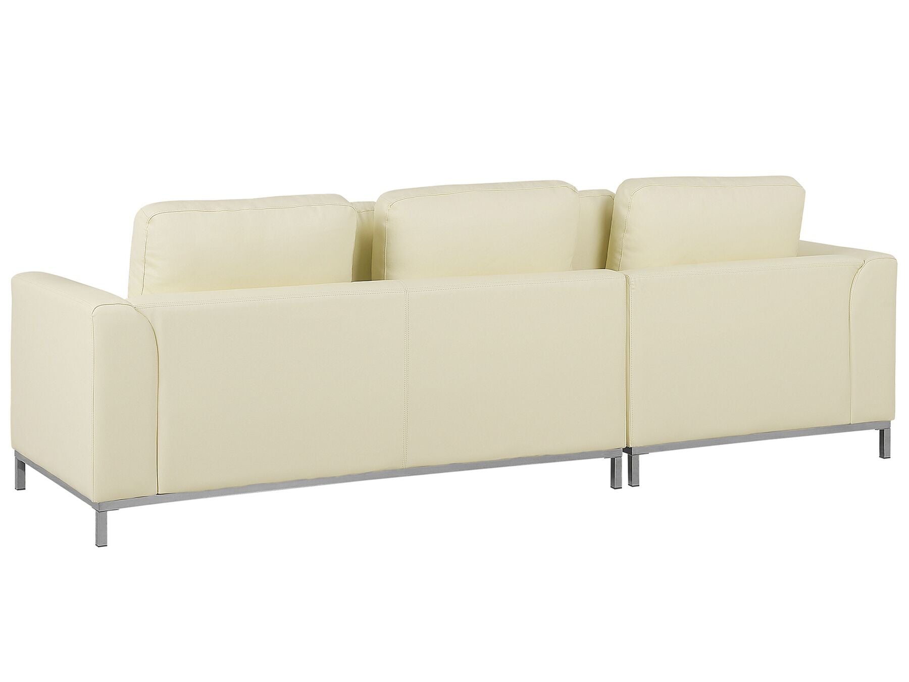 Right Hand Leather Corner Sofa Beige OSLO