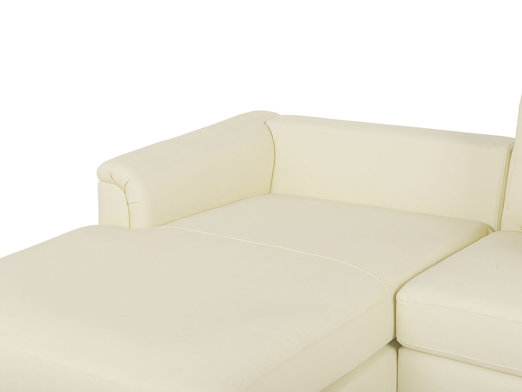Right Hand Leather Corner Sofa Beige OSLO