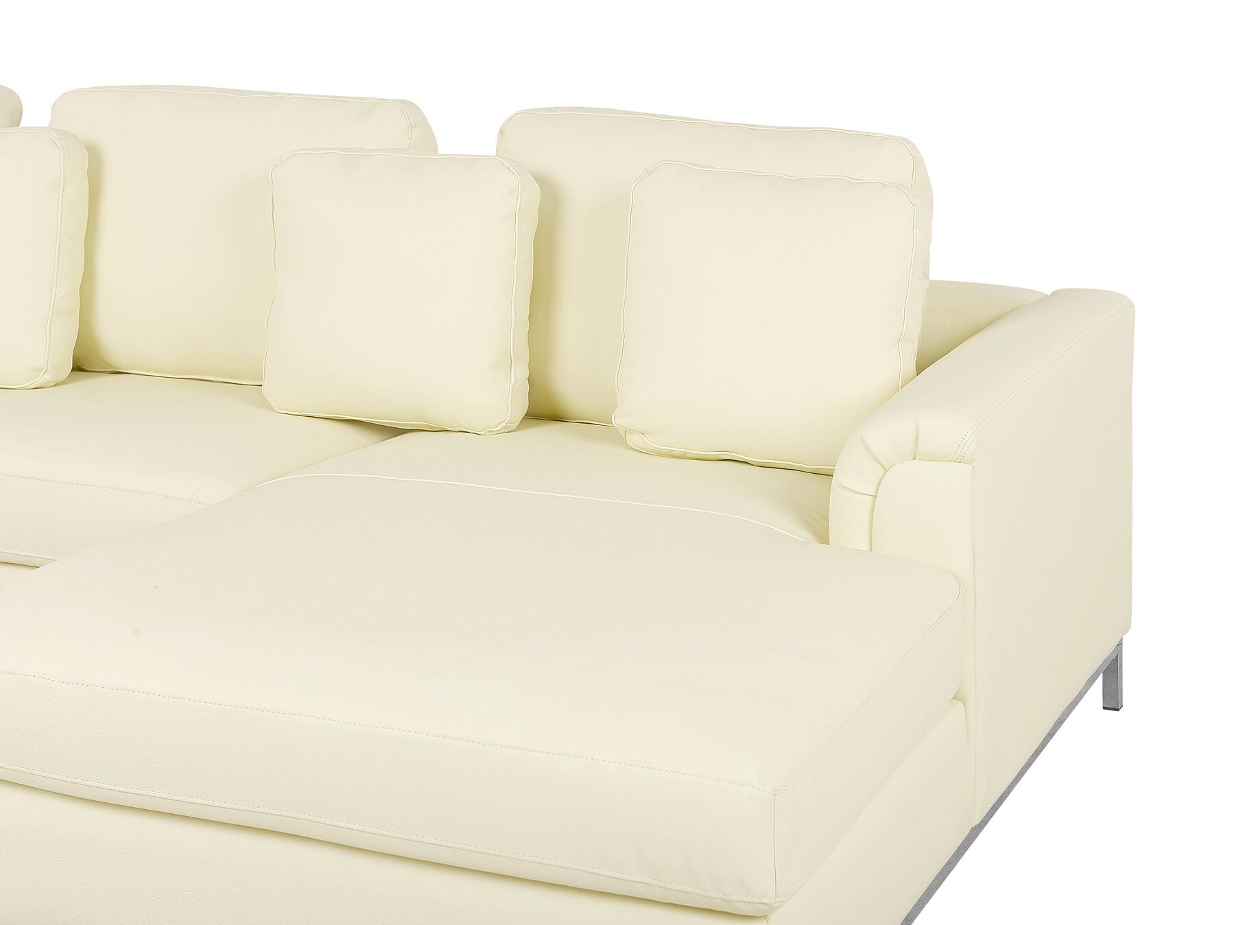 Left Hand Leather Corner Sofa Beige OSLO