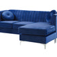 Left Hand Velvet Corner Sofa Navy Blue TIMRA