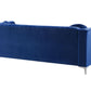 Left Hand Velvet Corner Sofa Navy Blue TIMRA